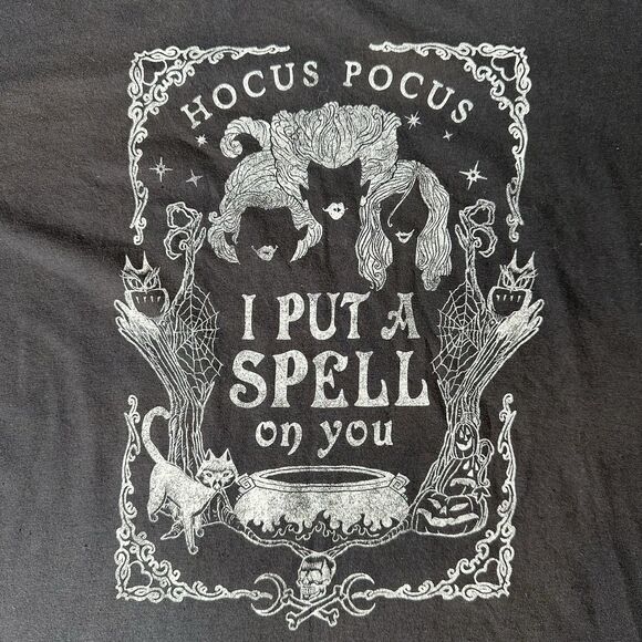 Disney Hocus Pocus T Shirt Sz XL Gray I Put A Spell On You Halloween Maurices - Picture 5 of 13